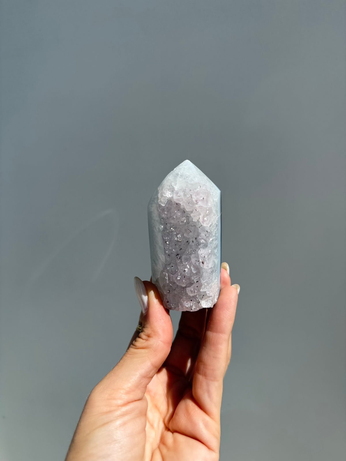 Agate with Amethyst Point