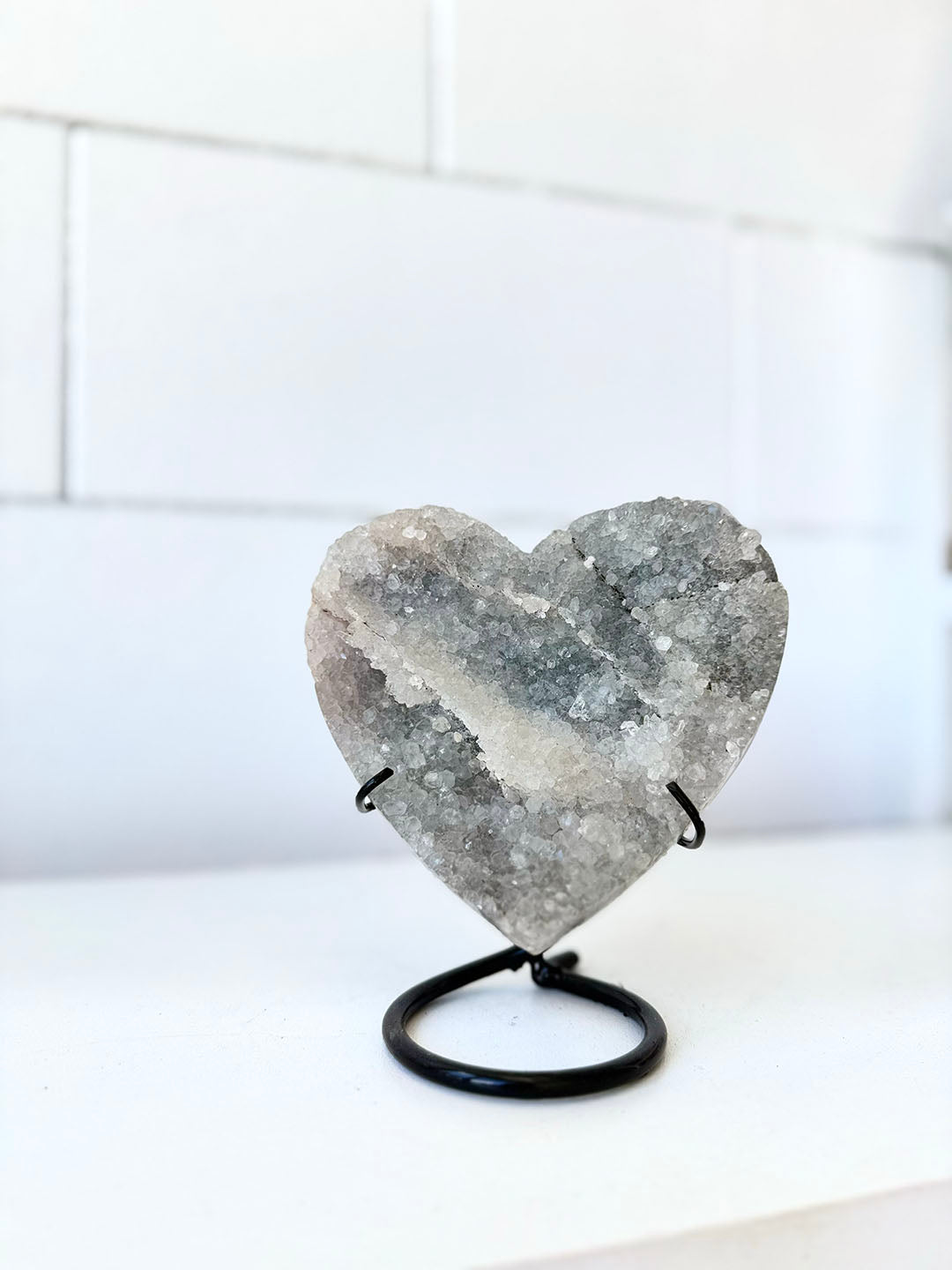 Grey Amethyst Heart