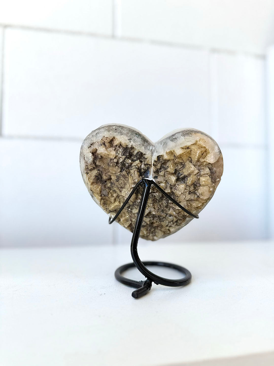 Grey Amethyst Heart