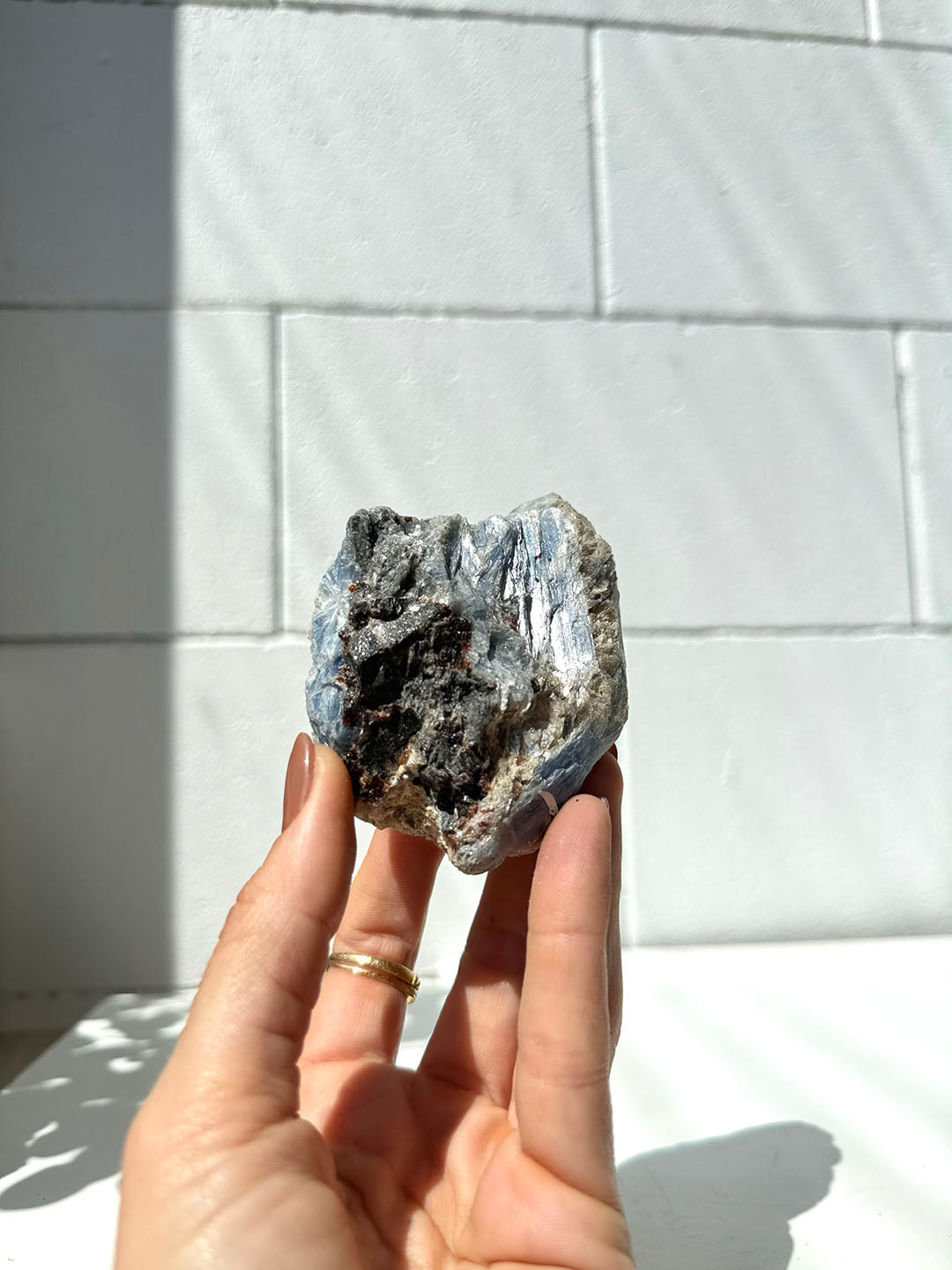 Blue Kyanite with Black Tourmaline & Clear Quartz