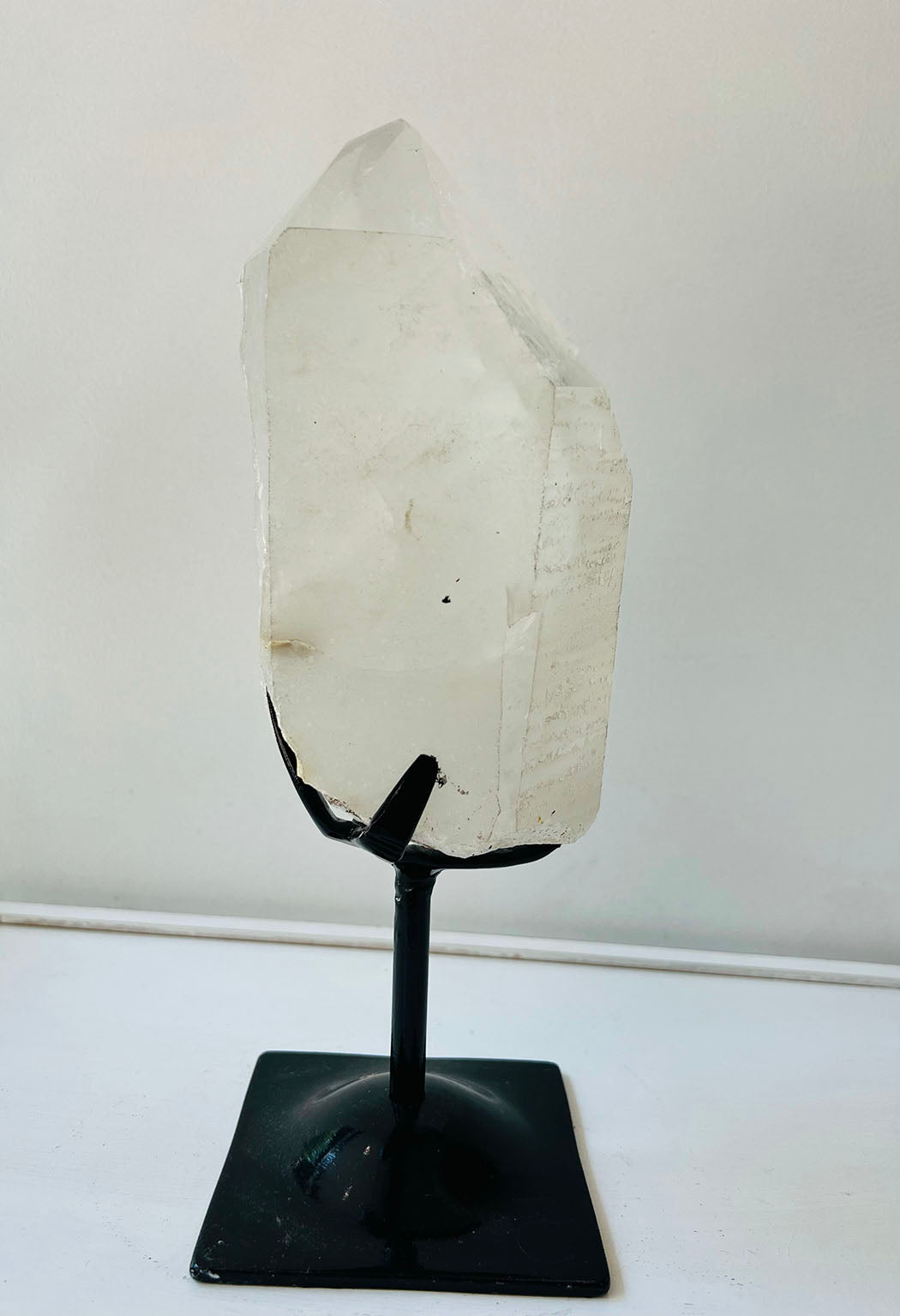 Large Clear Quartz Point on Stand