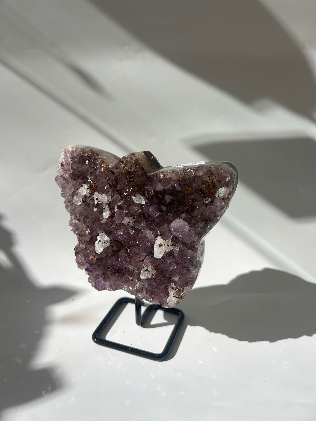 Amethyst with Calcite Butterfly on Stand