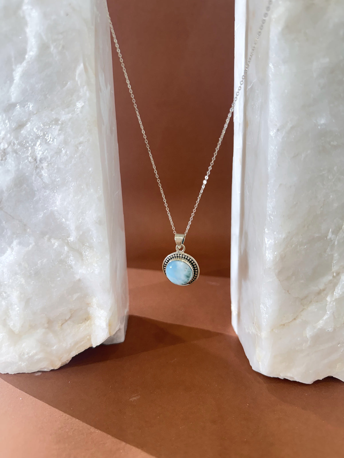 Larimar Necklace - Sterling Silver
