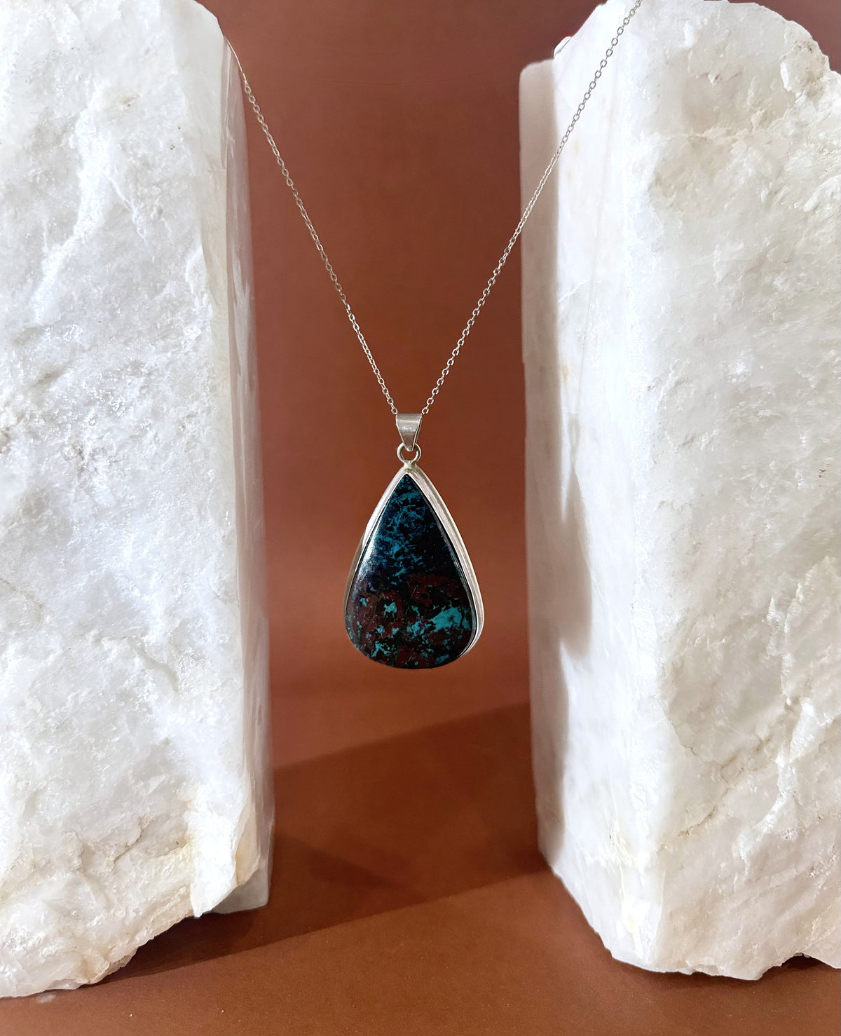 Chrysocolla Necklace - Sterling Silver