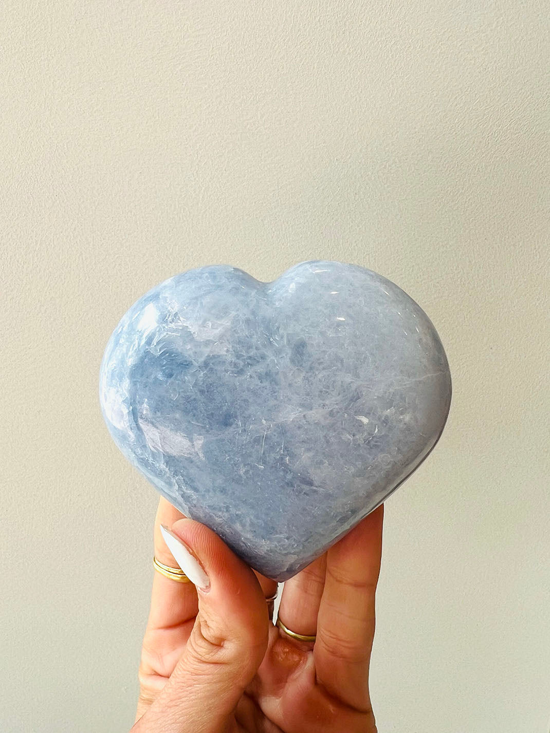 Blue Calcite Heart