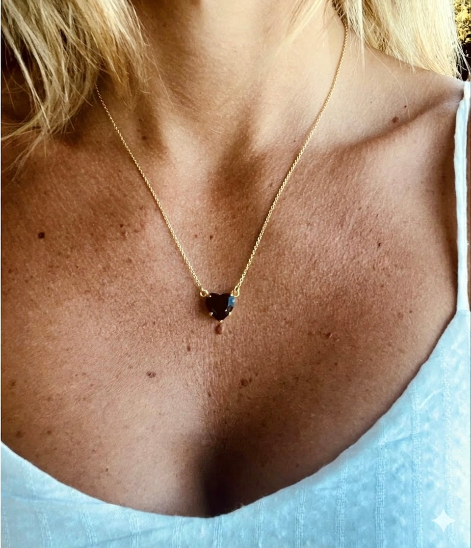 Black Obsidian Heart Necklace