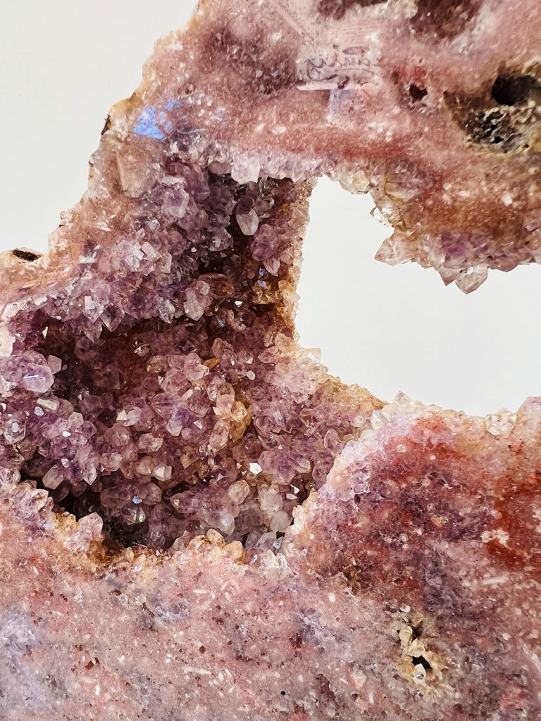 PINK WITH PURPLE AMETHYST ON STAND