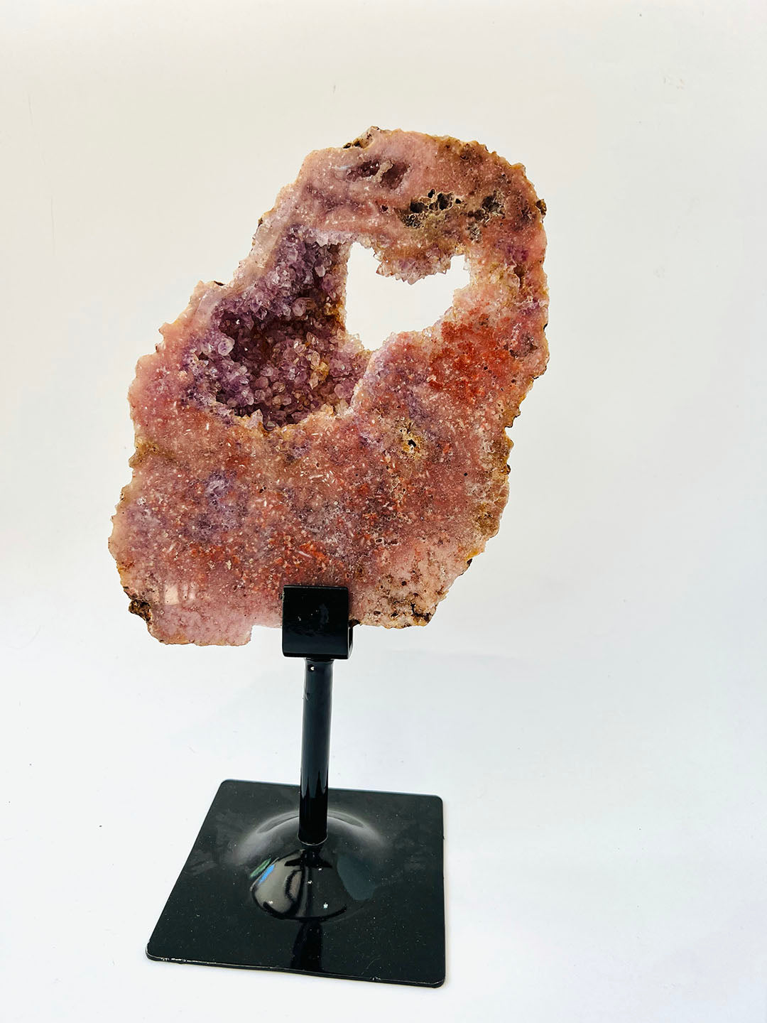 PINK WITH PURPLE AMETHYST ON STAND