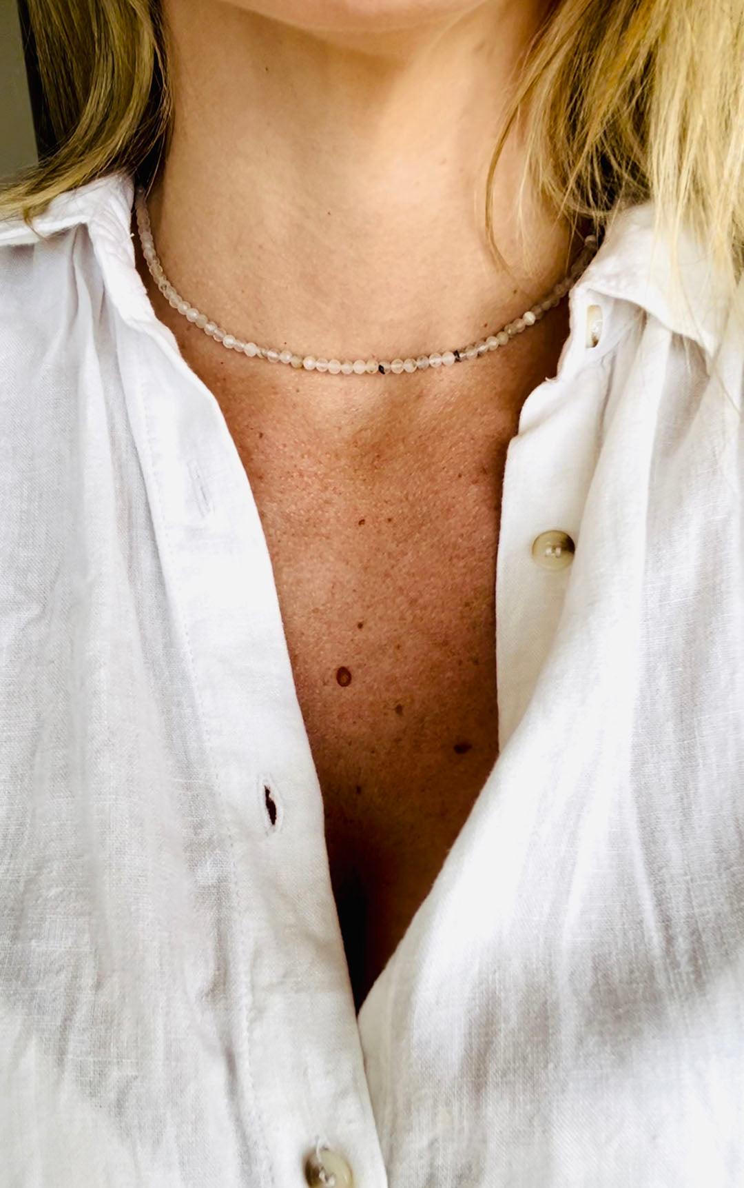 Faceted Clear Quartz Choker