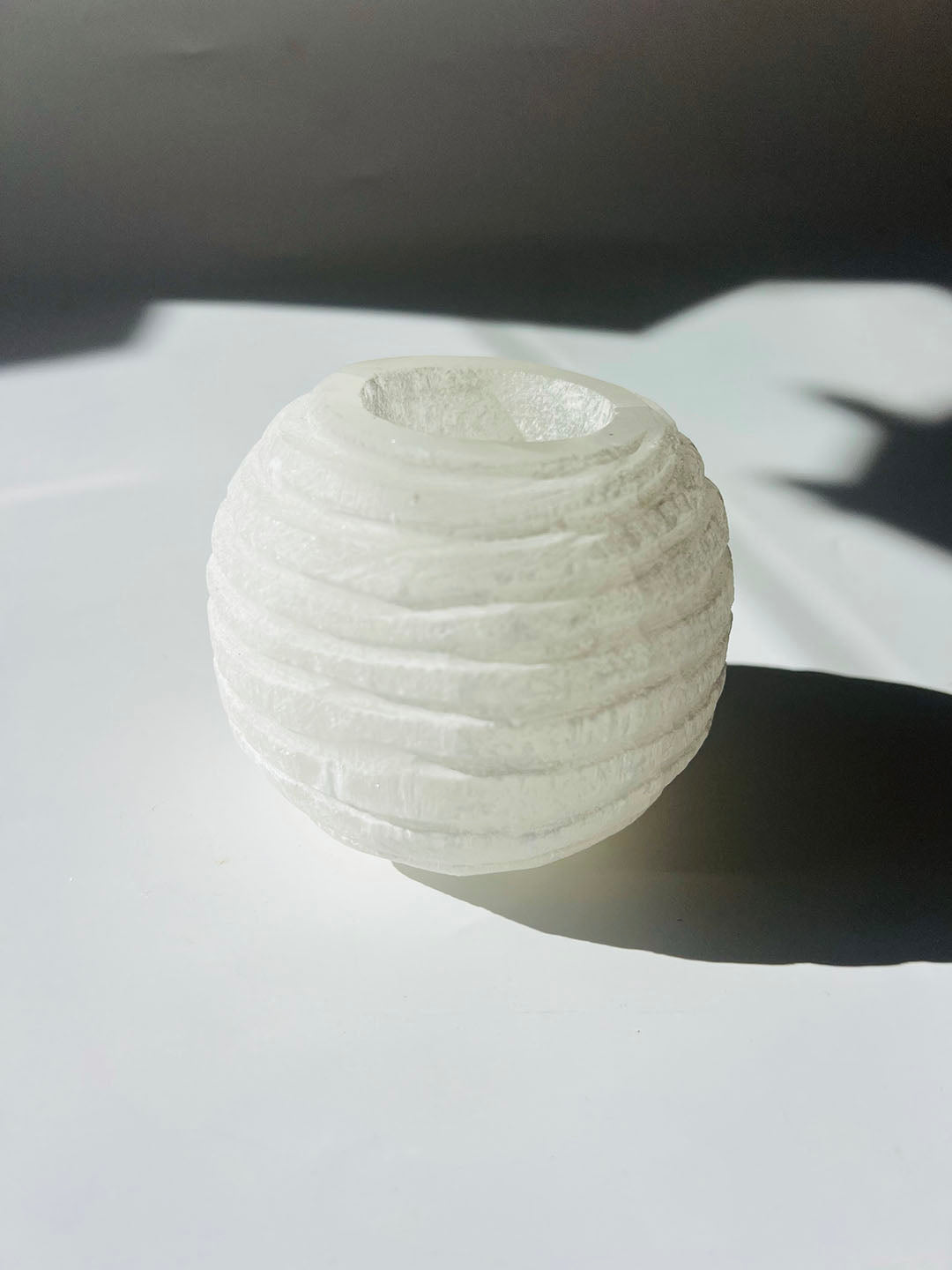 Selenite Candle Holder