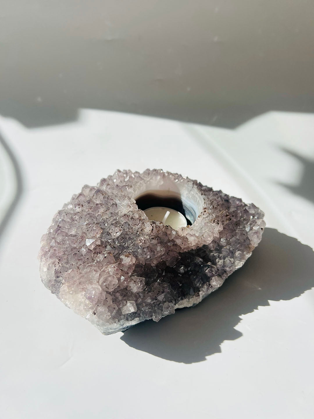 Large Amethyst Candle Holder