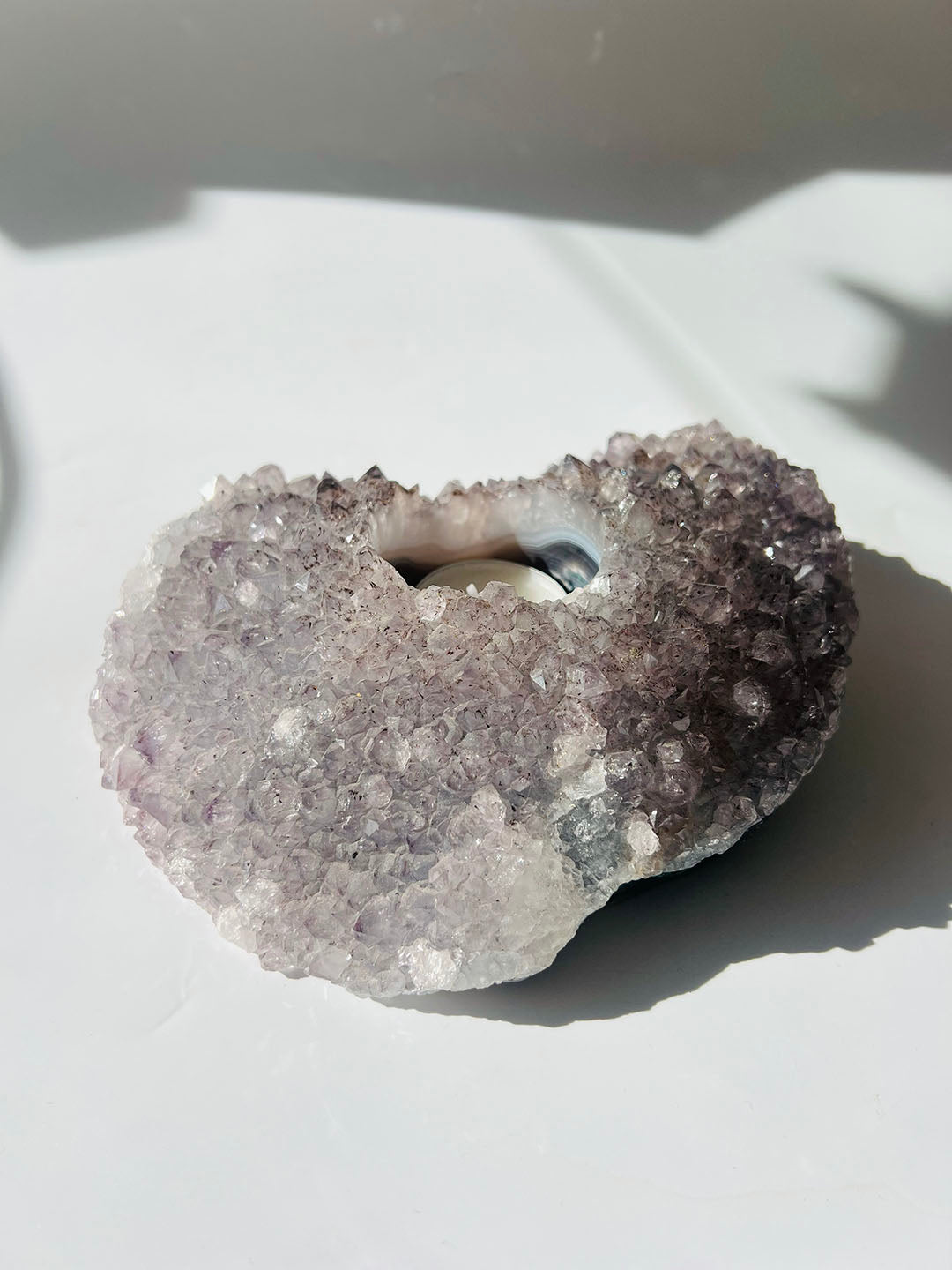 Large Amethyst Candle Holder