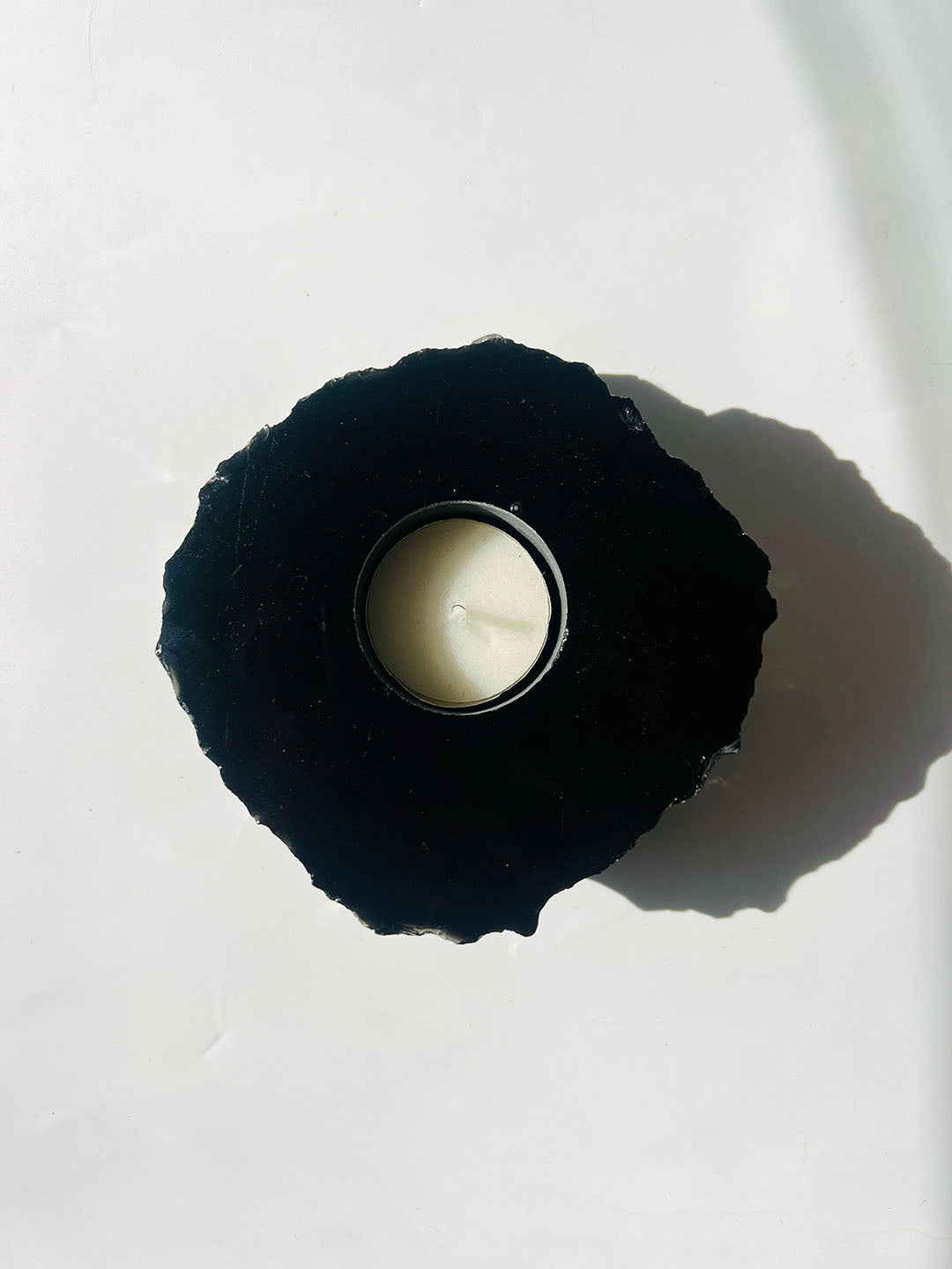 Black Obsidian Candle Holder