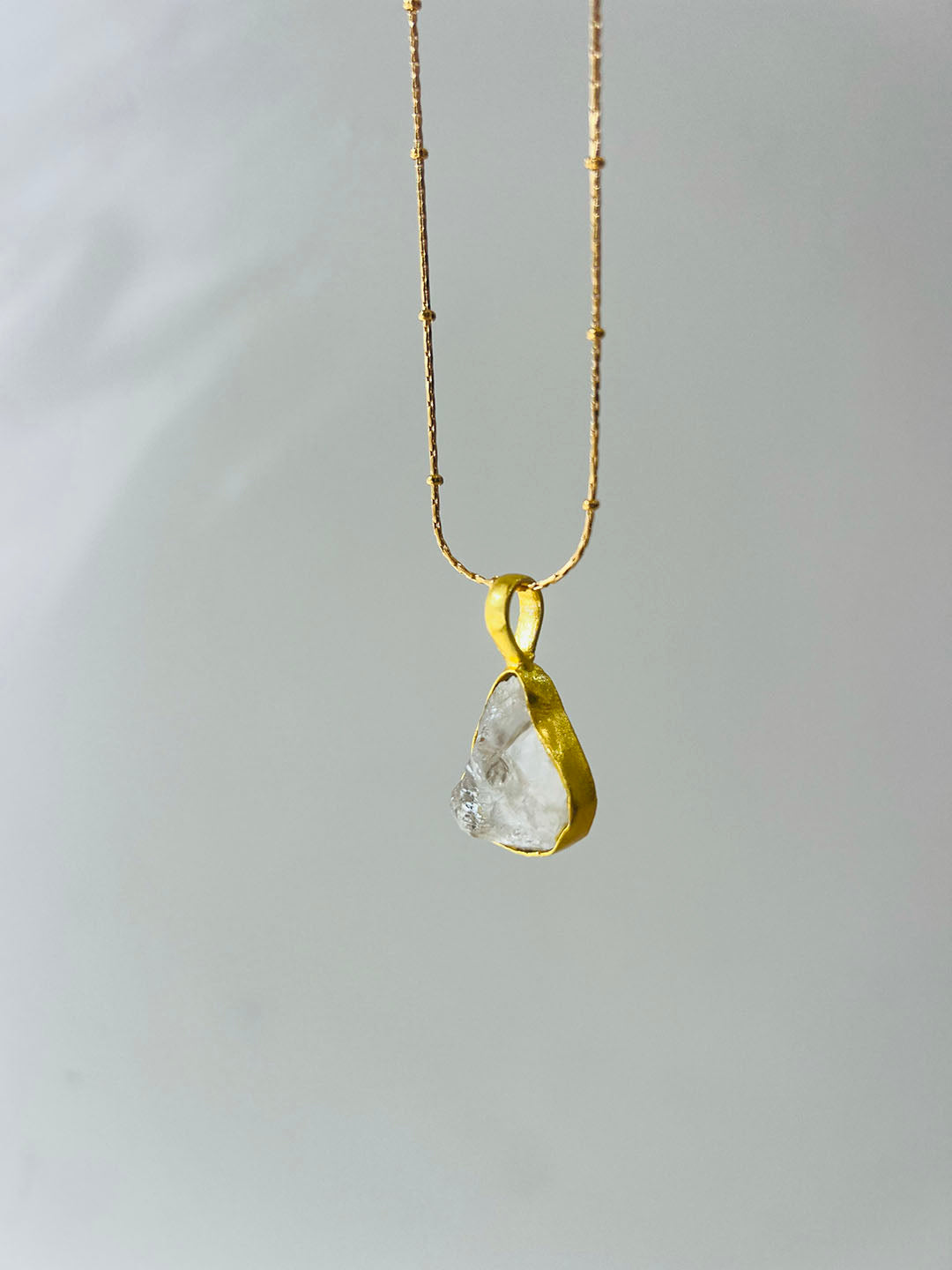 Golden Aura necklace in Clear Quartz