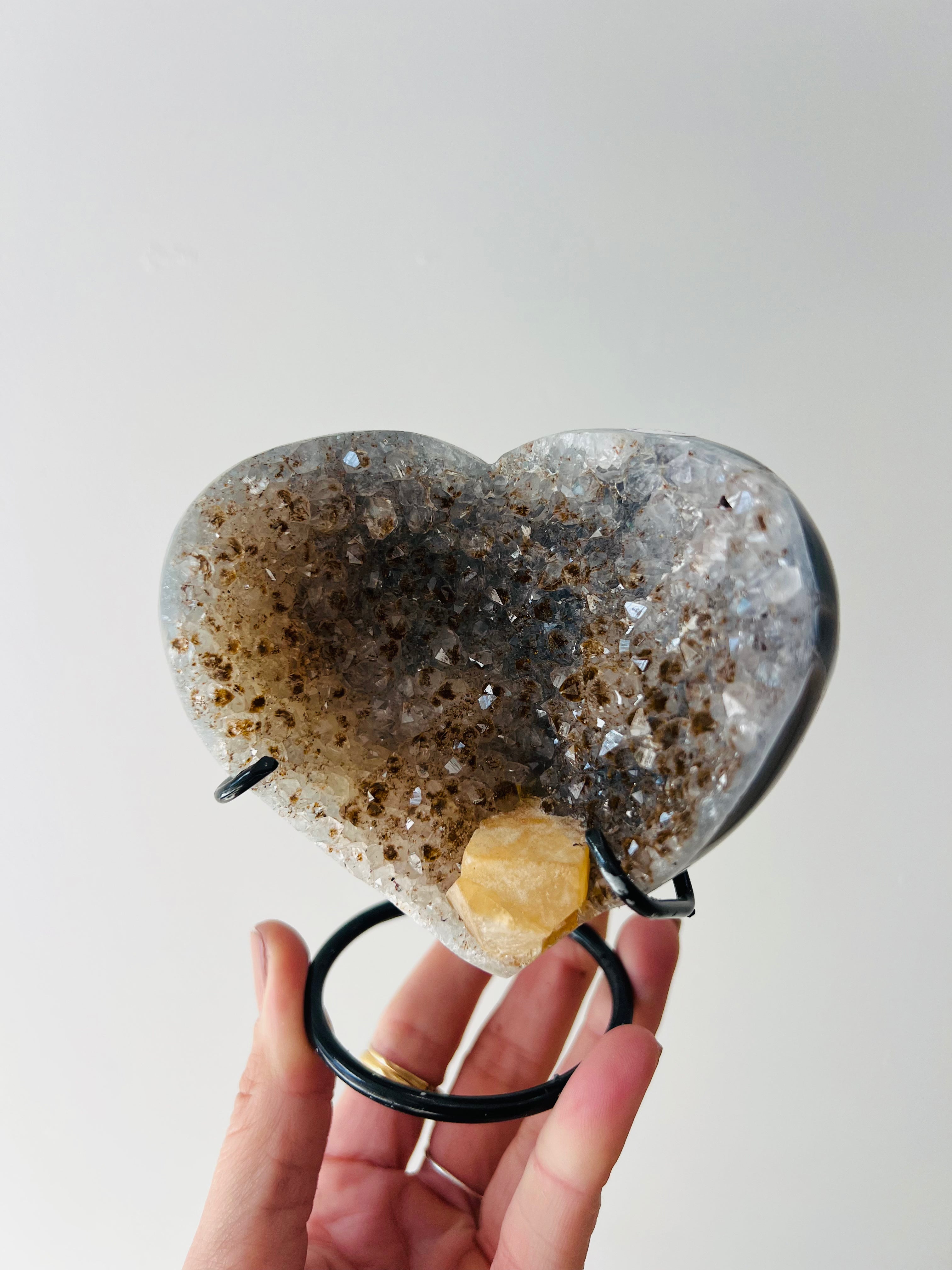Amethyst with Calcite Heart