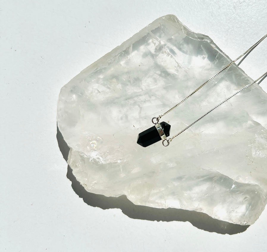 Black Obsidian Point Necklace