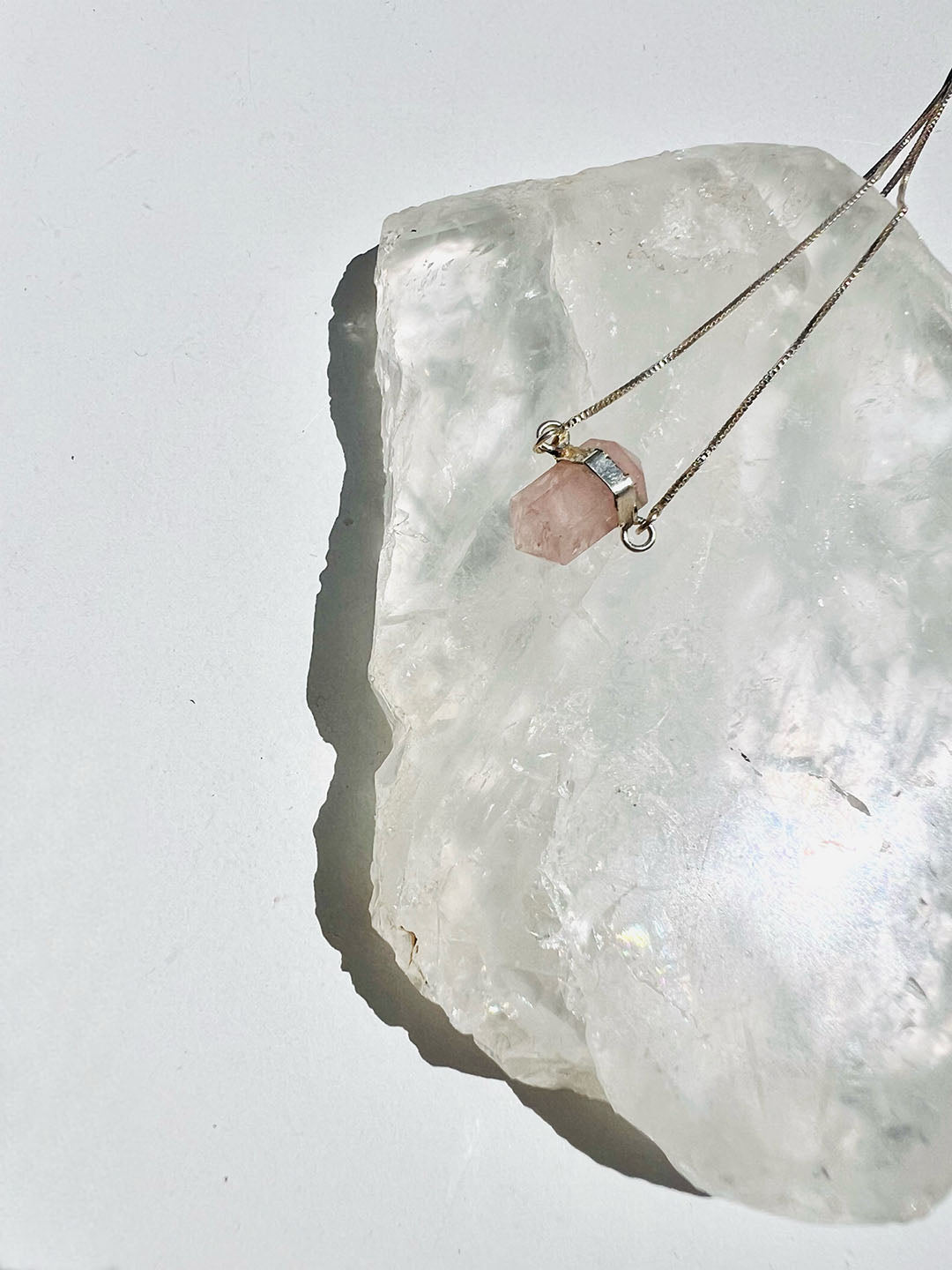 Rose Quartz Point Necklace