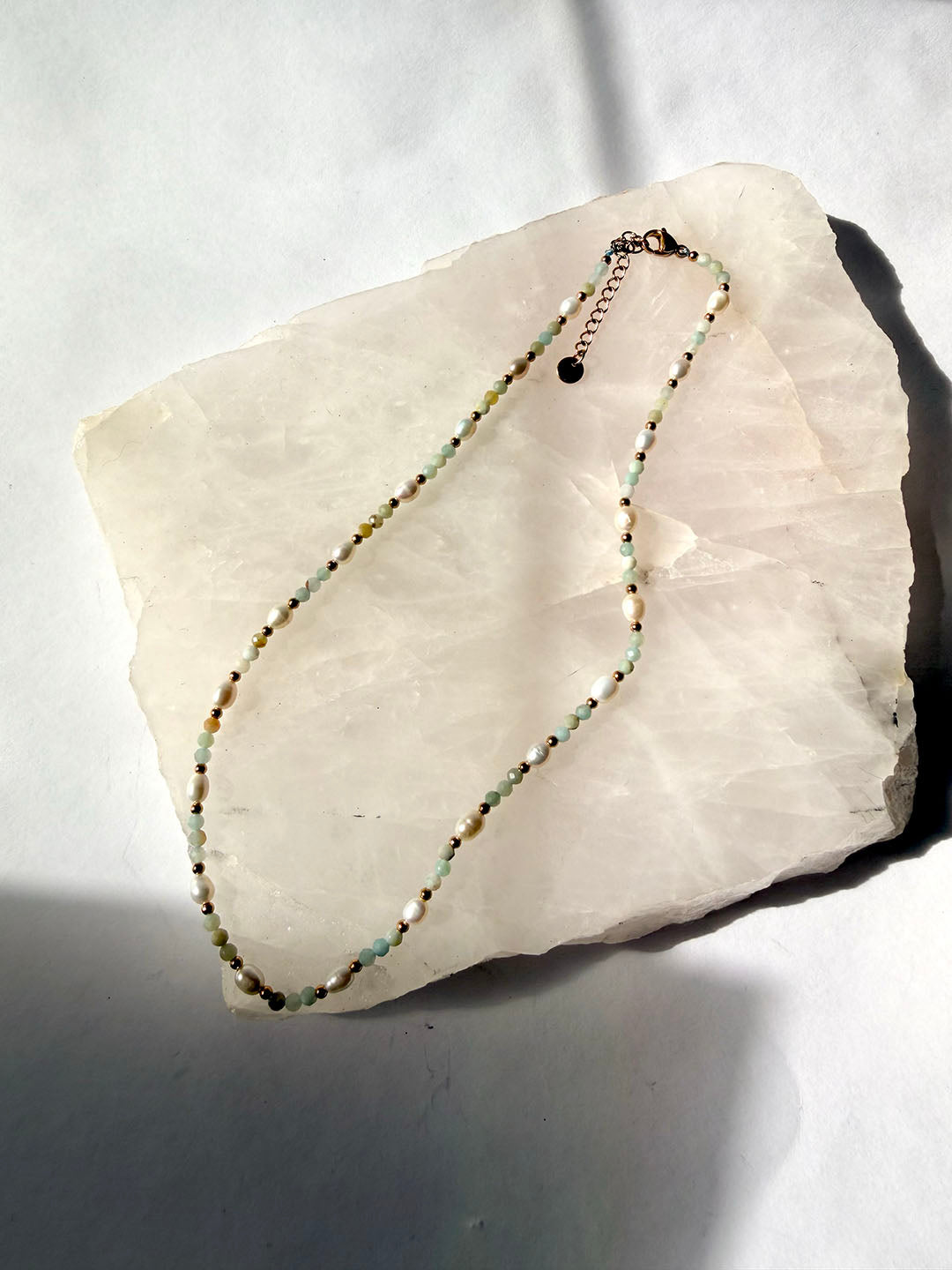 Isla Pearl Waterproof Necklace – Amazonite