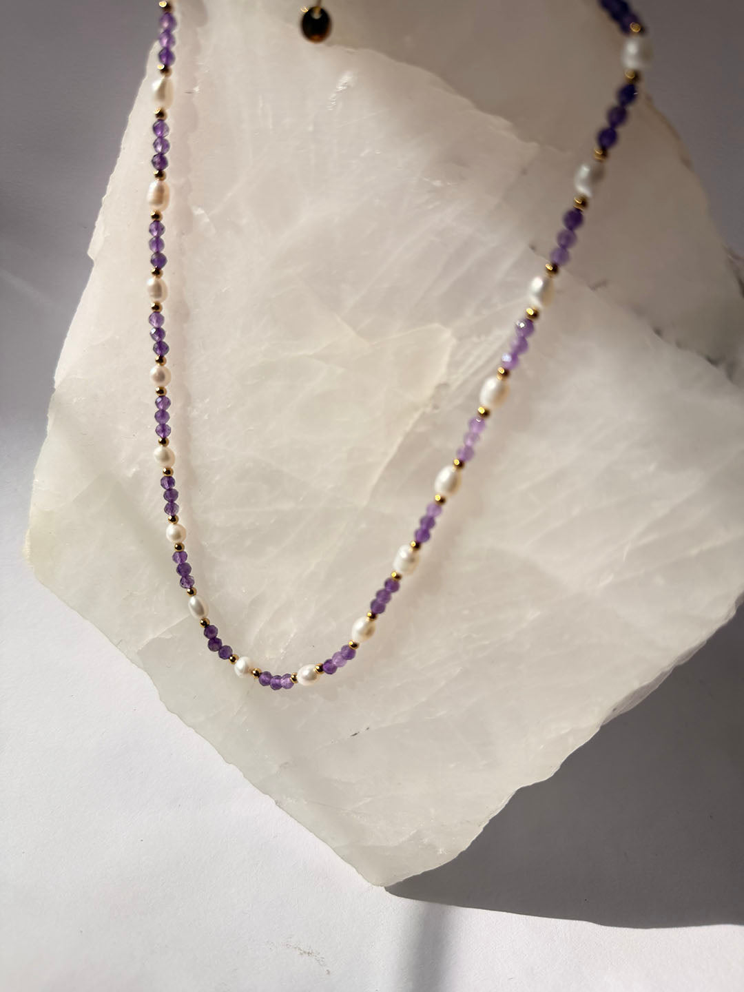 Isla Pearl Waterproof Necklace – Amethyst
