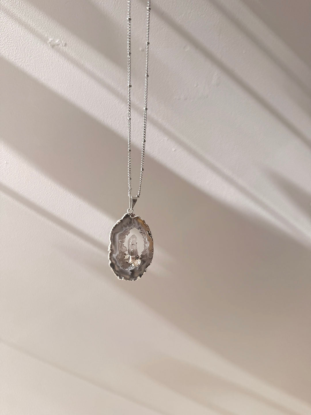 Inner Crystal Necklace – Agate & Clear Quartz
