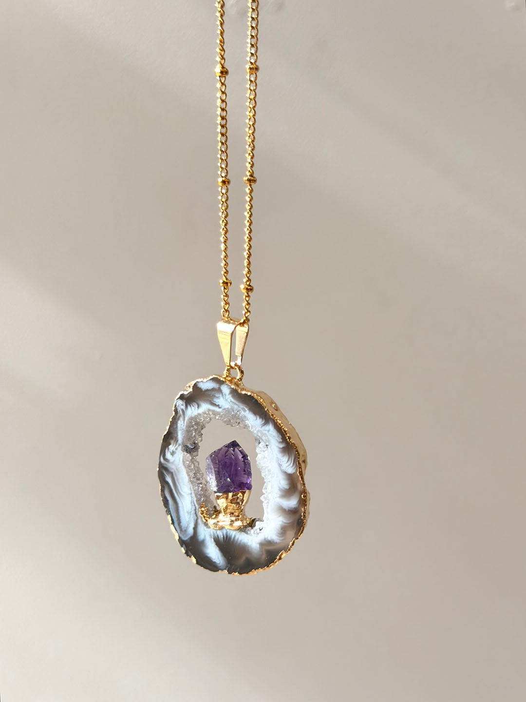 Inner Crystal Necklace – Agate & Amethyst