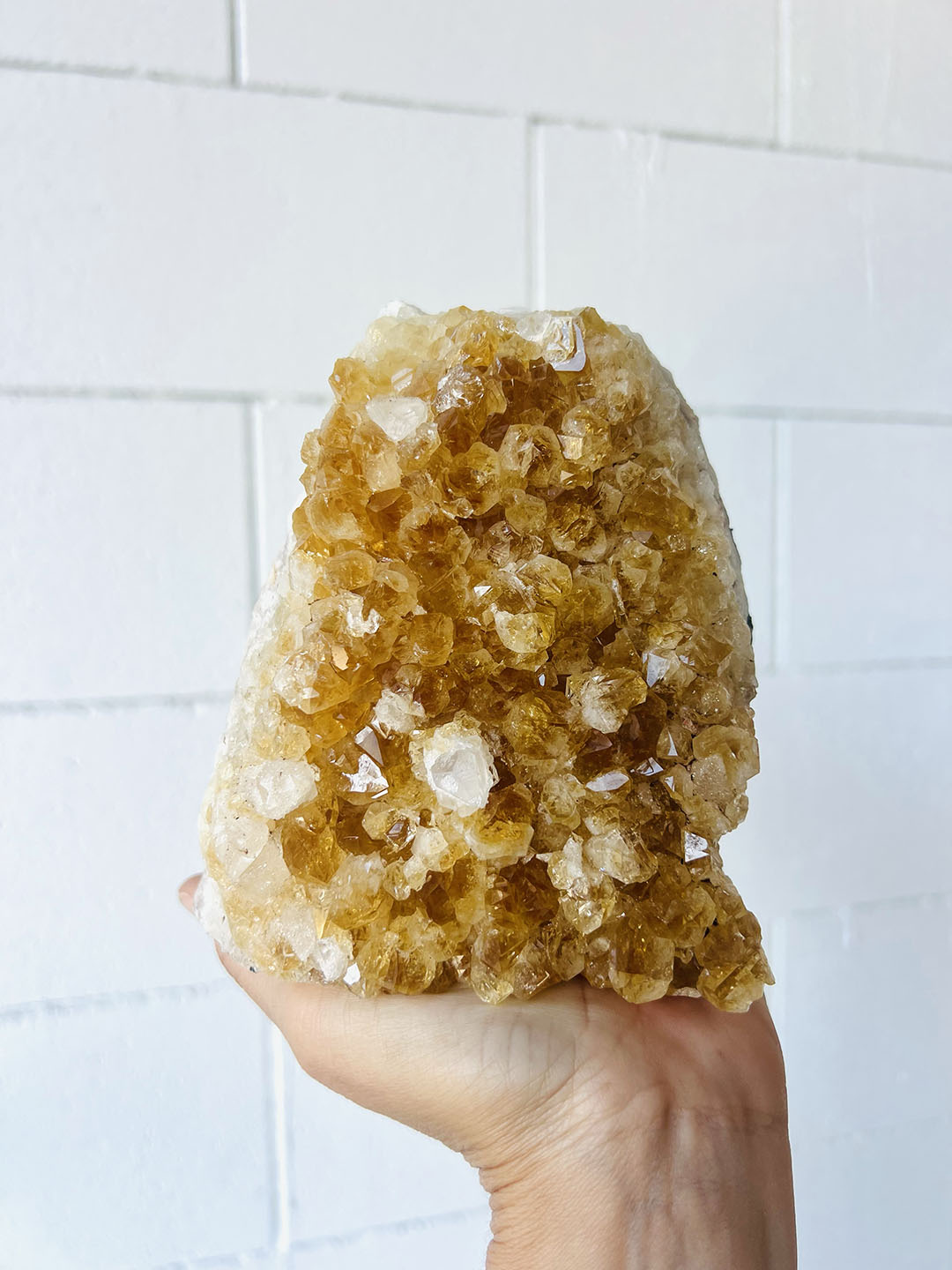 Citrine Cluster with Calcite