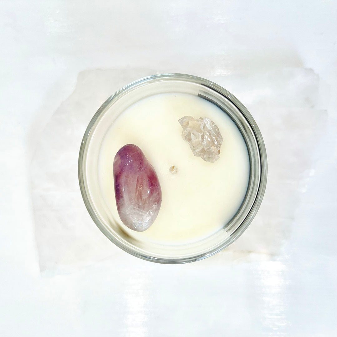 Large SK Crystal Candle - Intuition & Healing