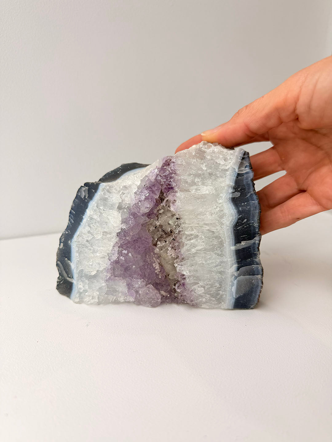 Amethyst with Calcite