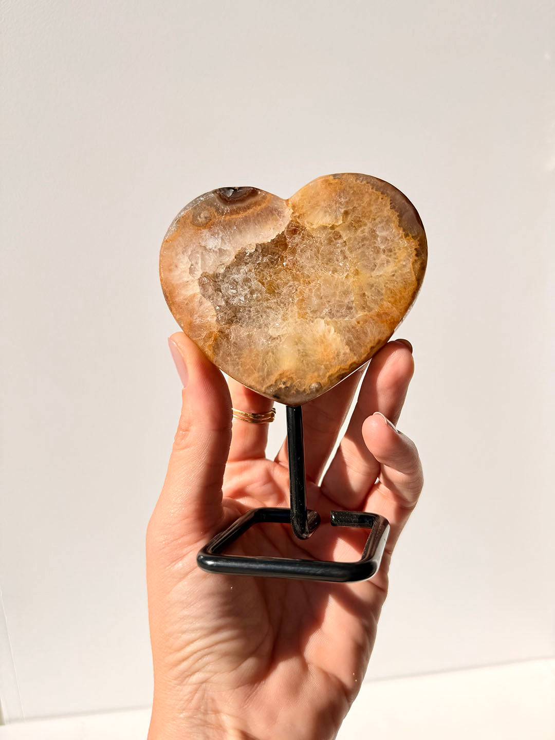 Agate Heart on Stand