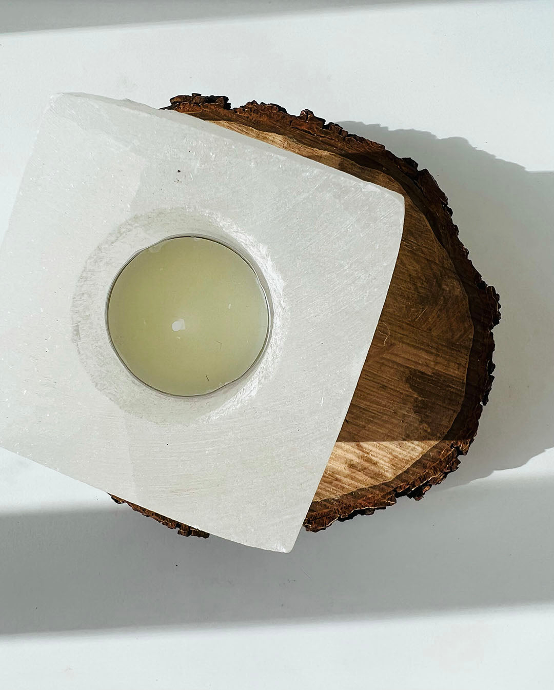 SELENITE CANDLE HOLDER