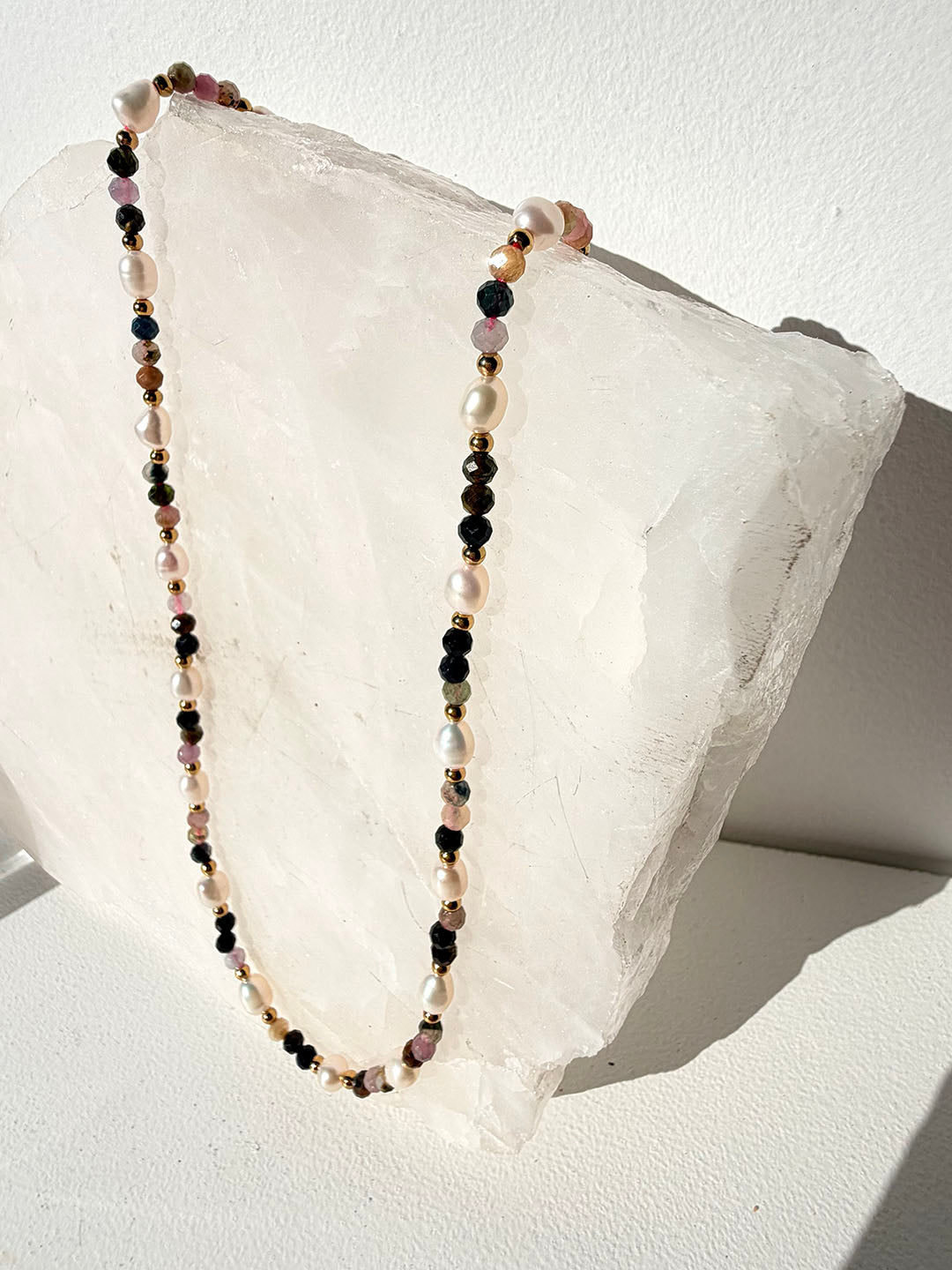 Isla Pearl Waterproof Necklace – Fluorite