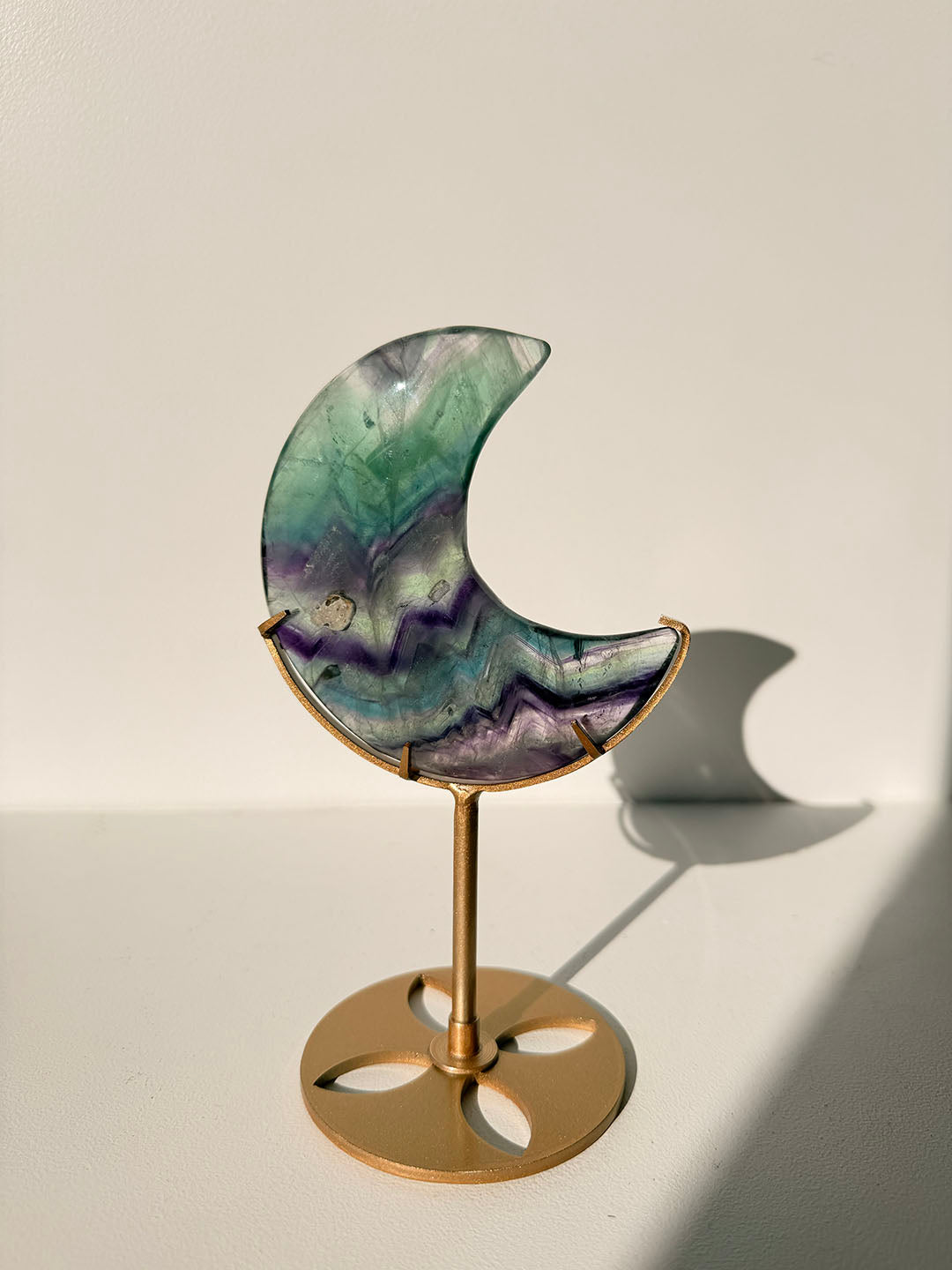 Fluorite Moon on Stand