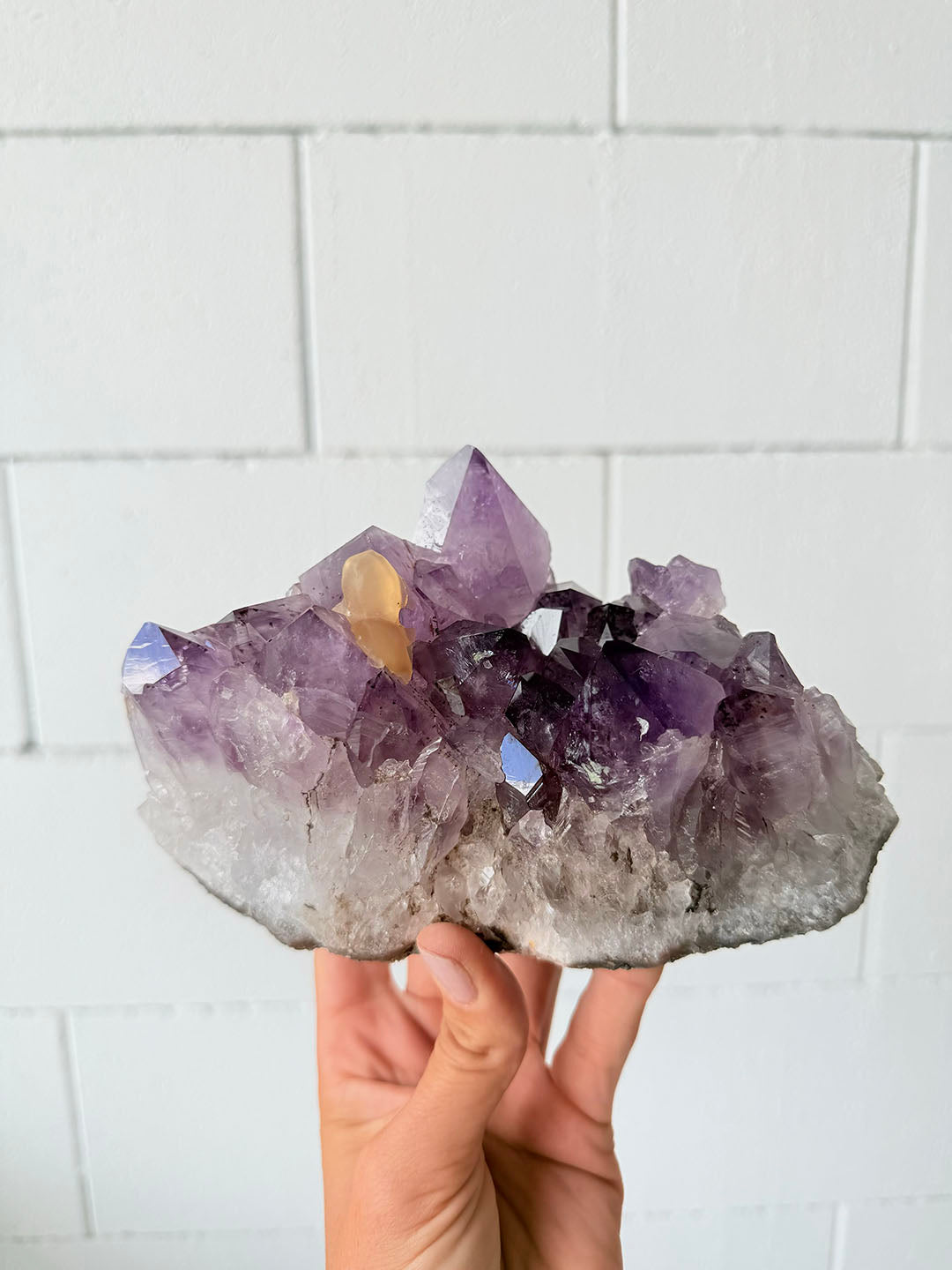 Amethyst Cluster with Calcite