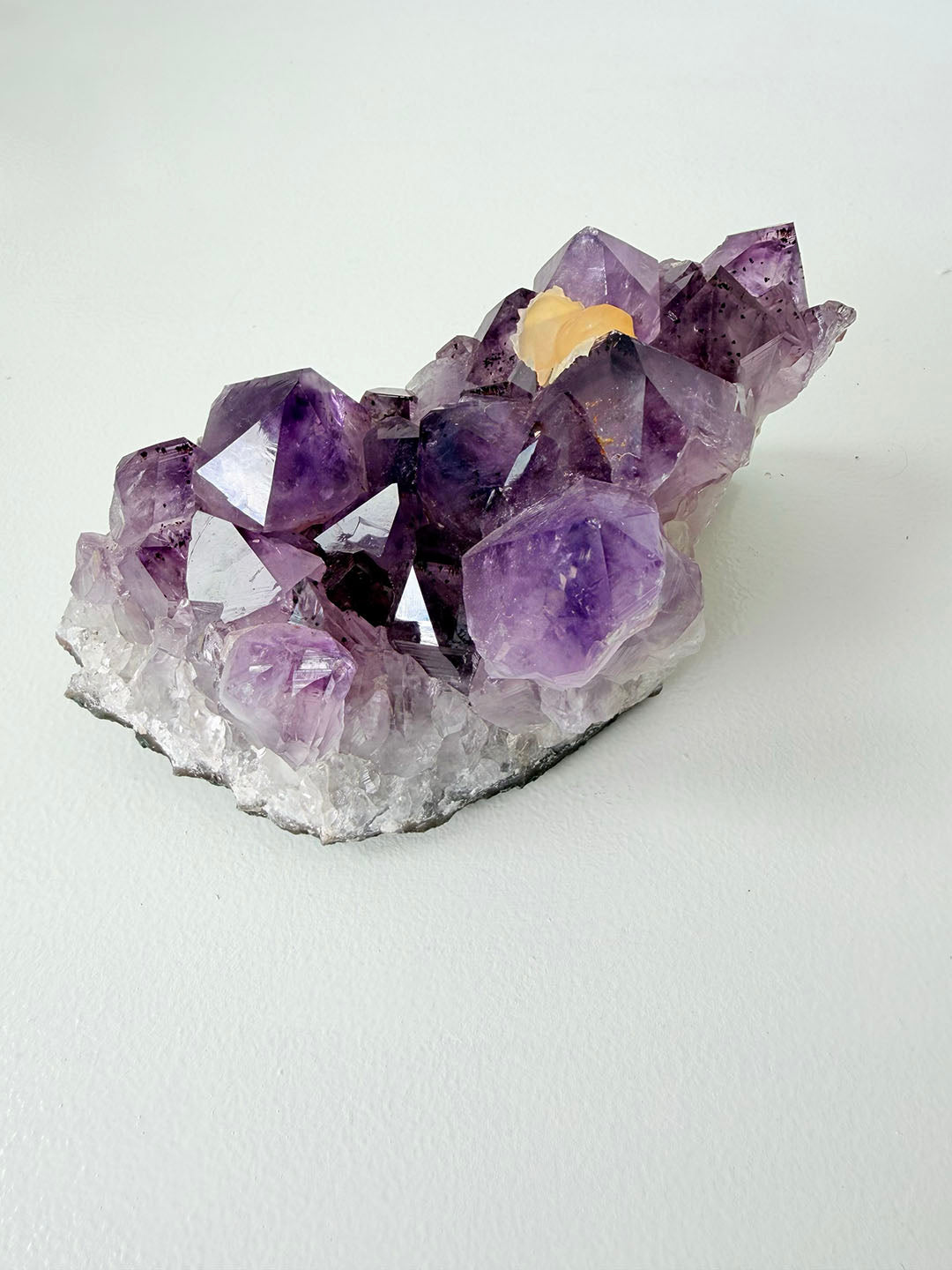 Amethyst Cluster with Calcite