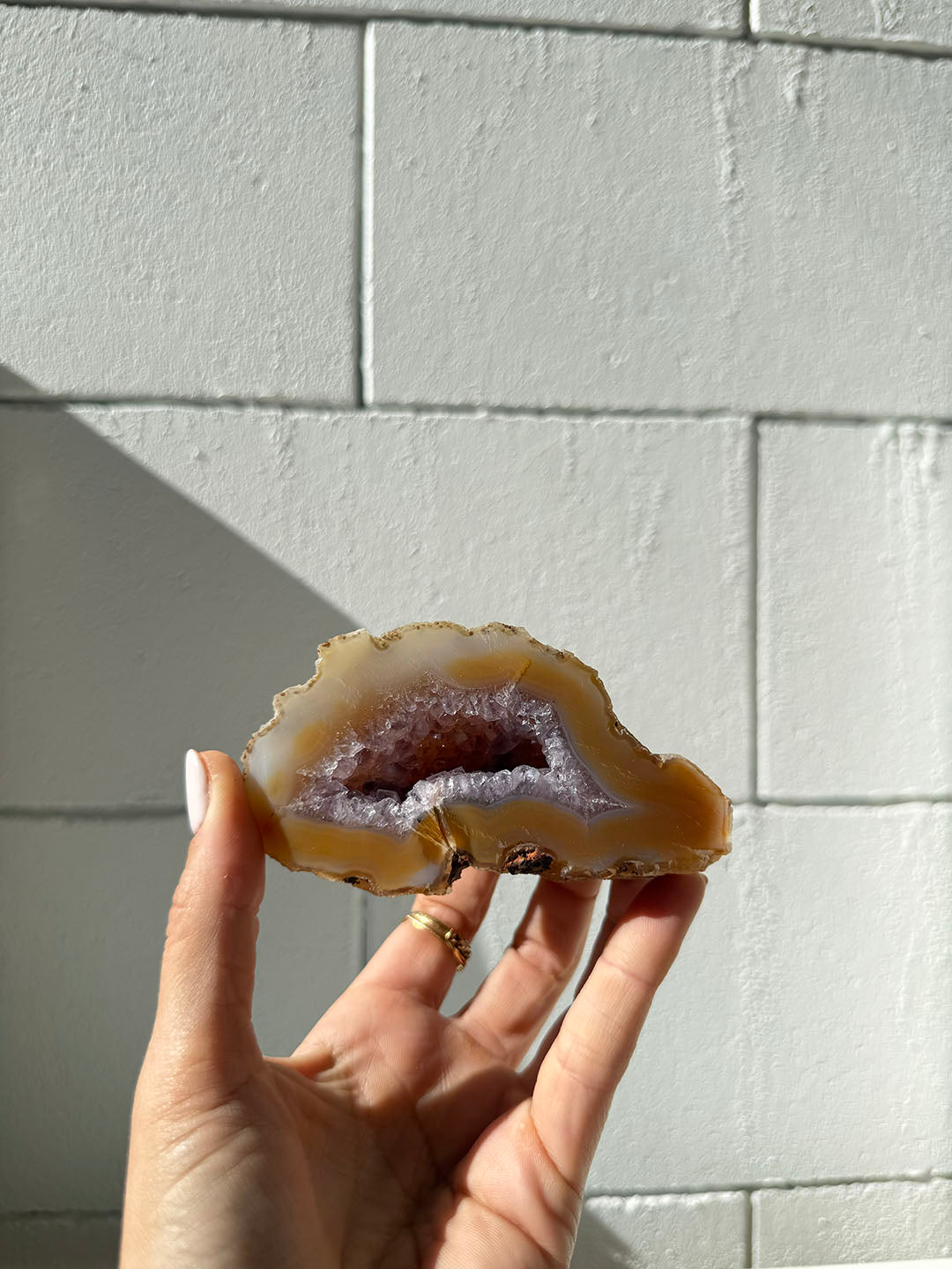 Agate with Amethyst Geode