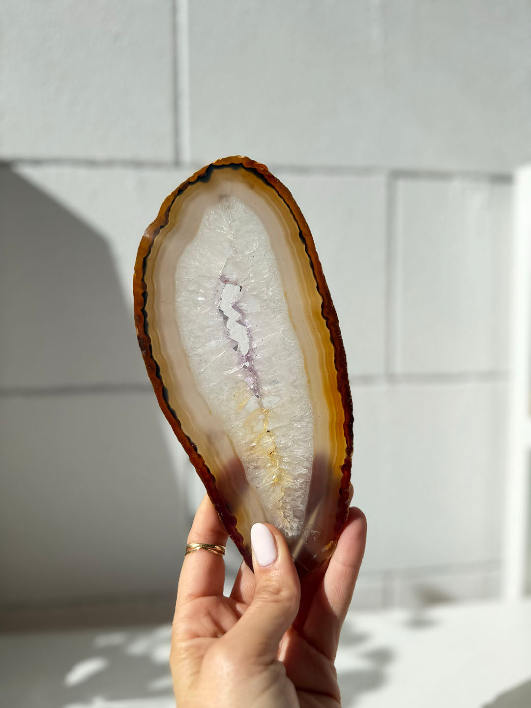 Agate with Amethyst Slab
