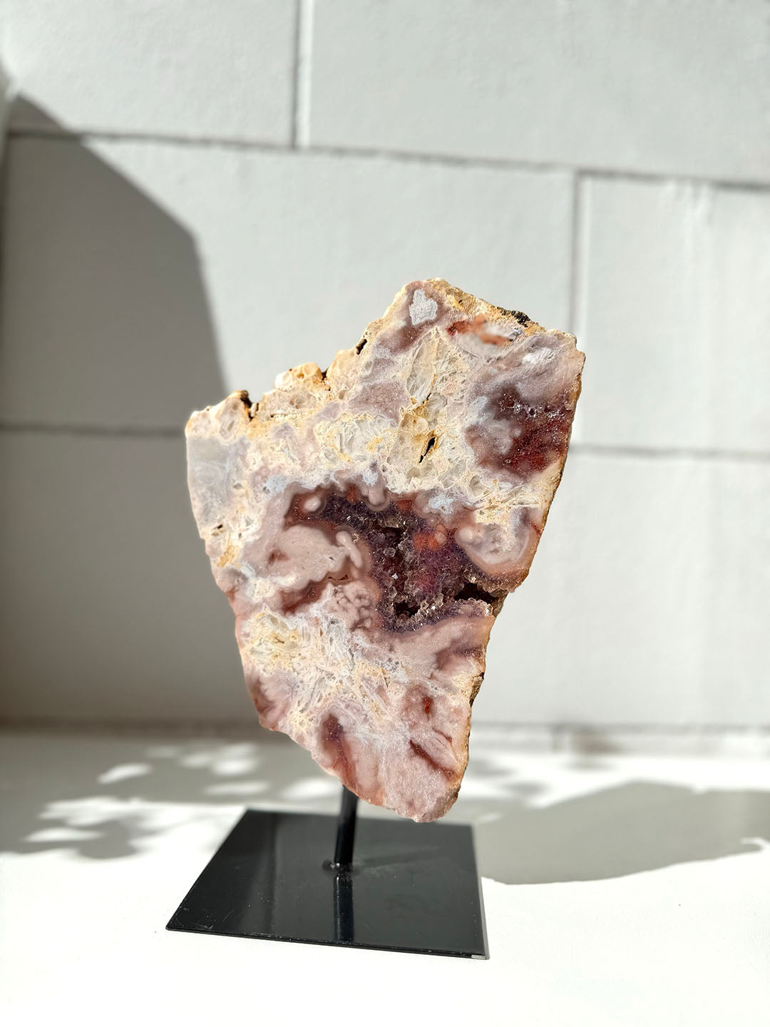 Pink with Purple Amethyst on Stand