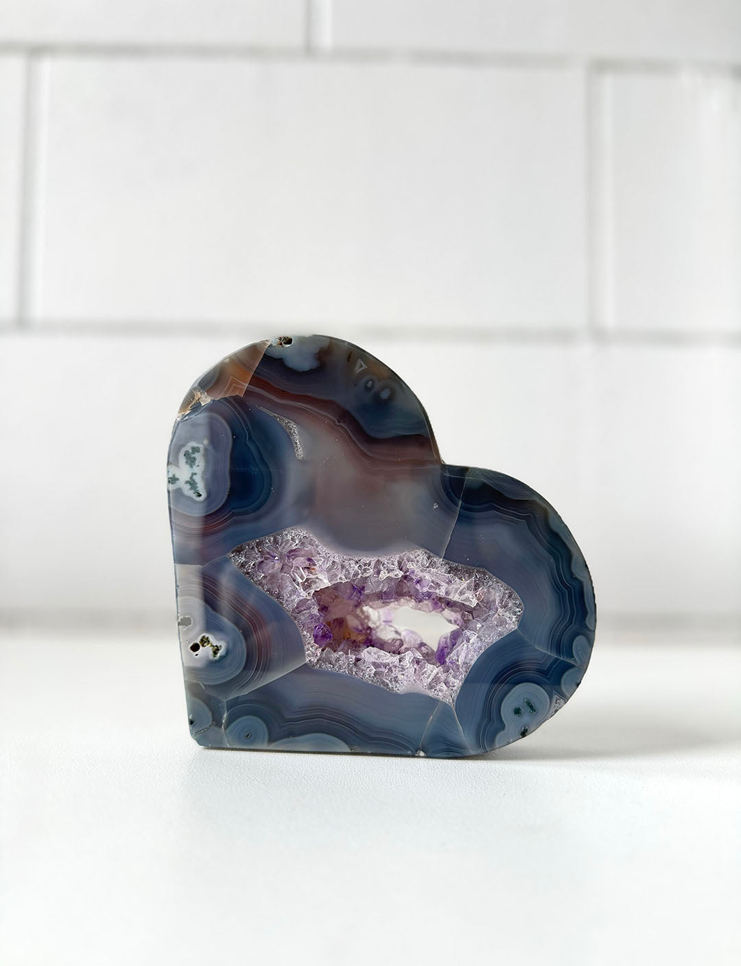 Agate with Amethyst Heart