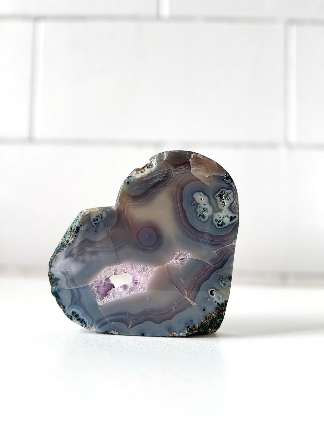 Agate with Amethyst Heart
