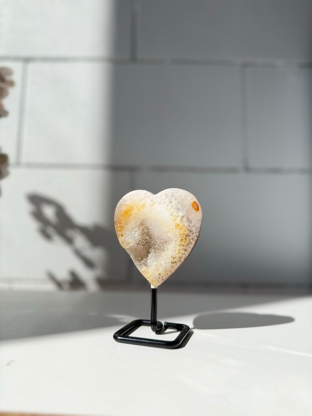 Agate Heart on Stand