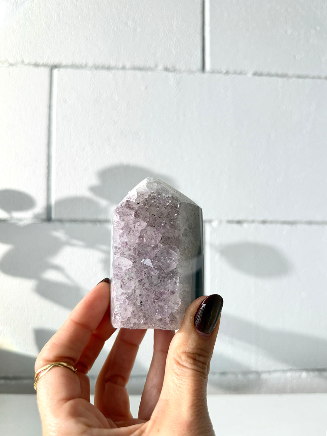Agate with Amethyst Point