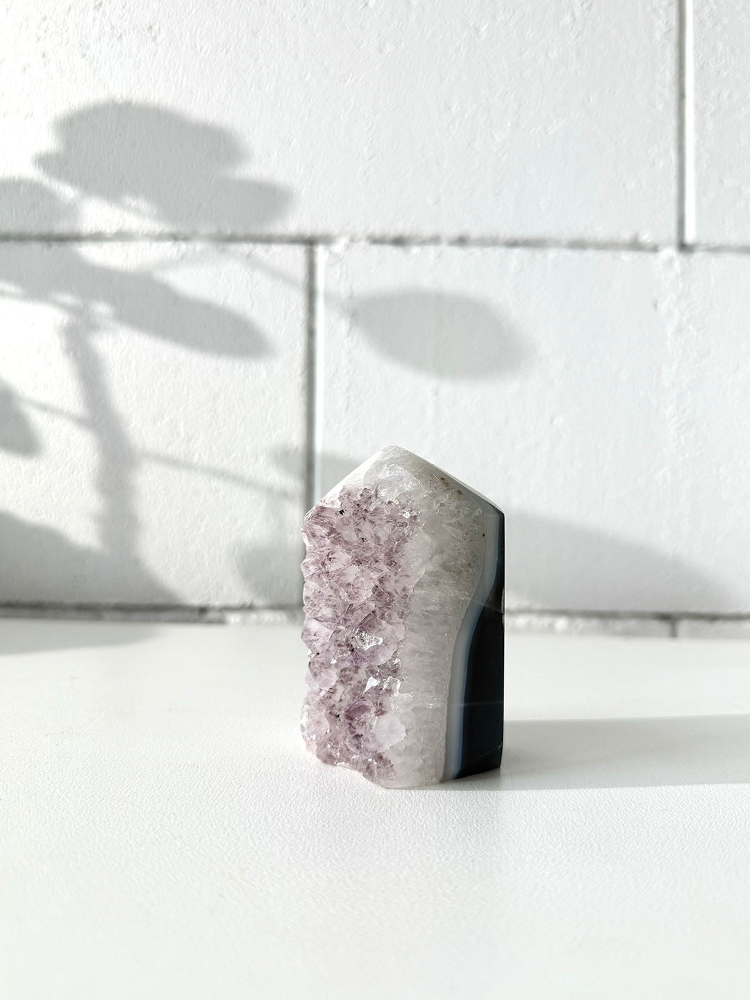 Agate with Amethyst Point