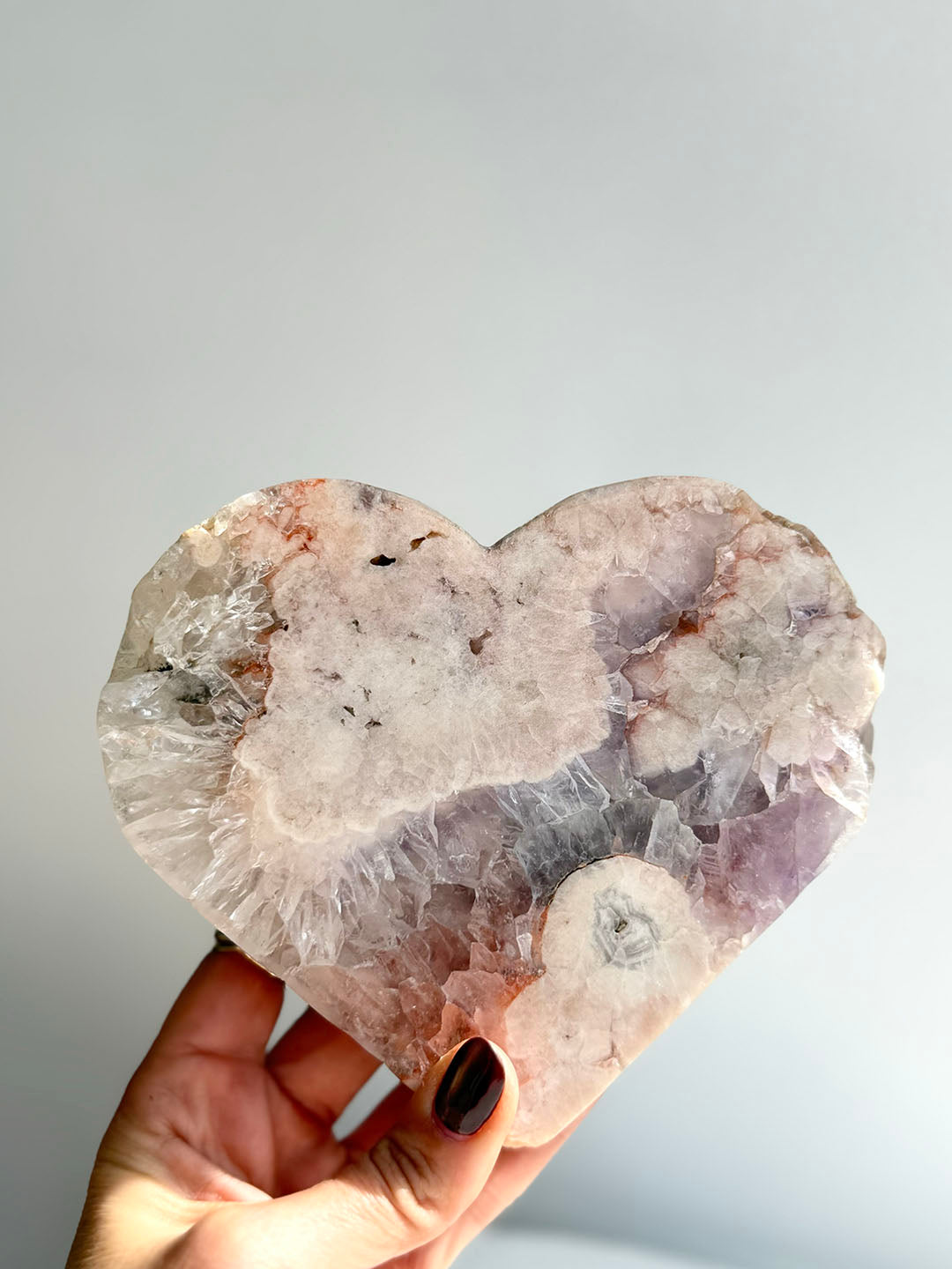 Pink with Purple Amethyst Heart