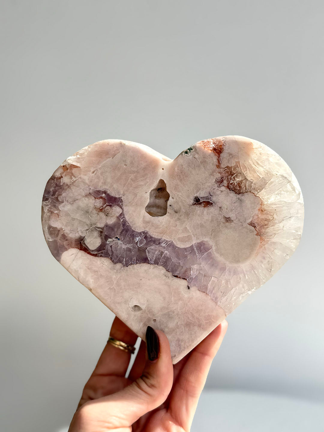 Pink with Purple Amethyst Heart