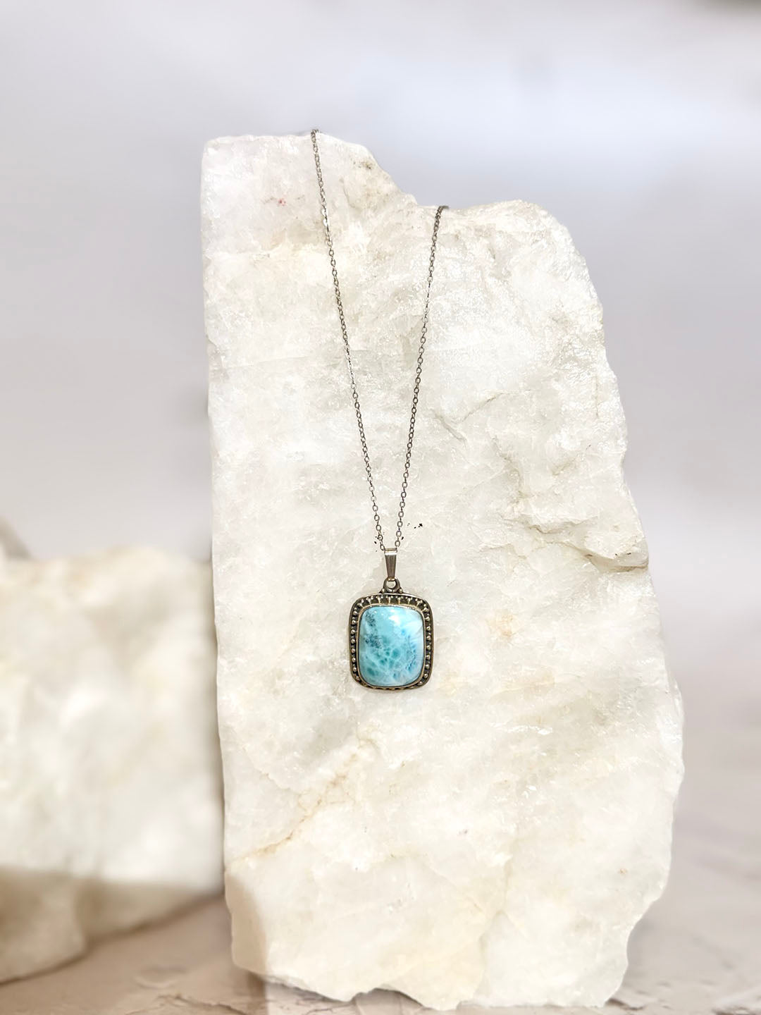 Larimar Necklace - Sterling Silver