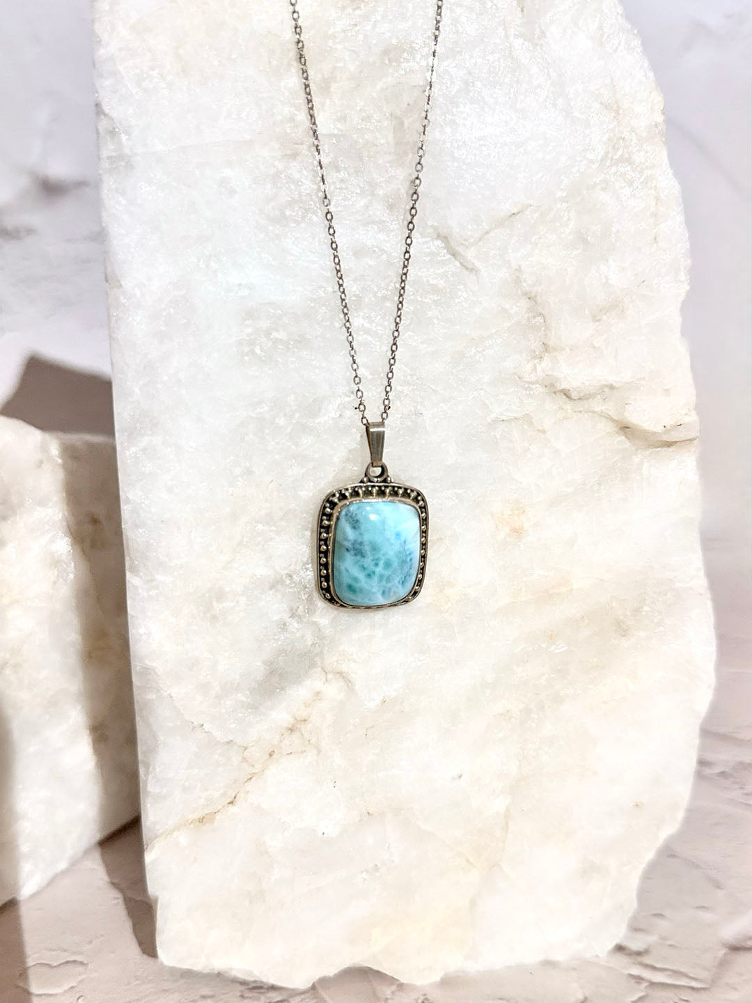 Larimar Necklace - Sterling Silver