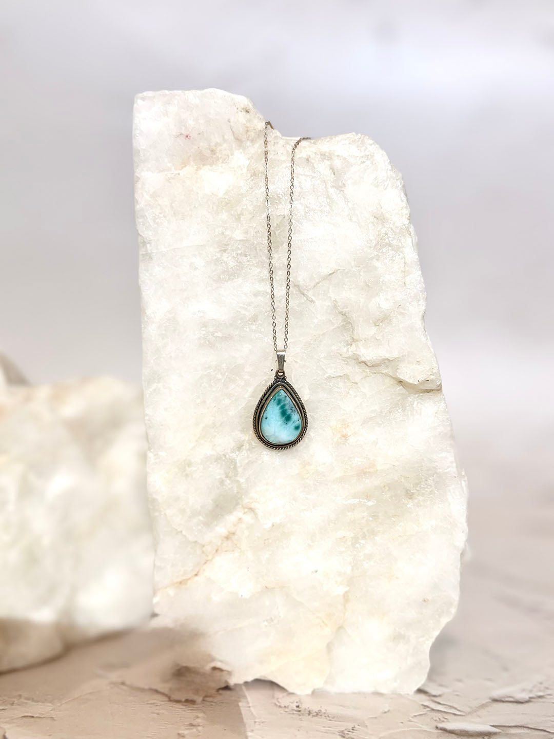 Larimar Necklace - Sterling Silver