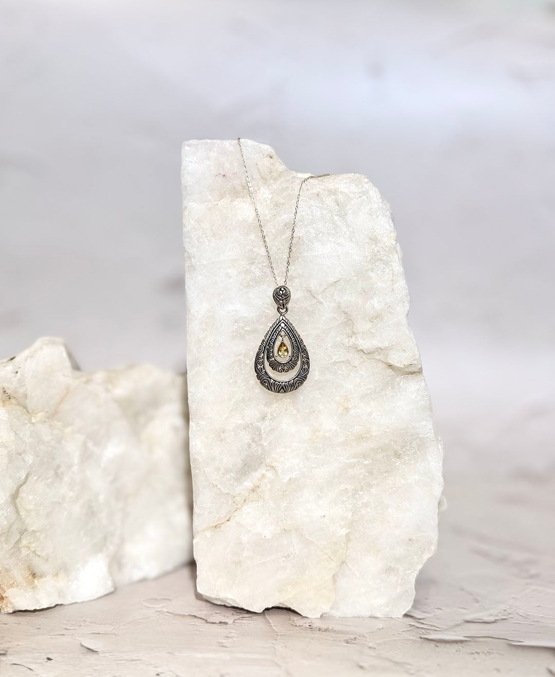 Citrine Necklace - Sterling Silver
