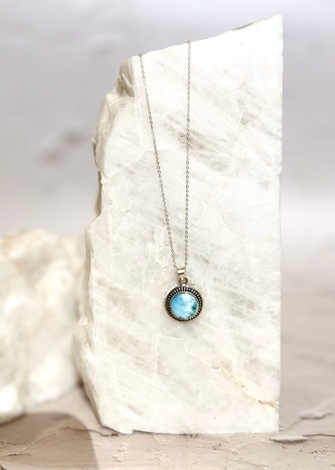 Larimar Necklace - Sterling Silver
