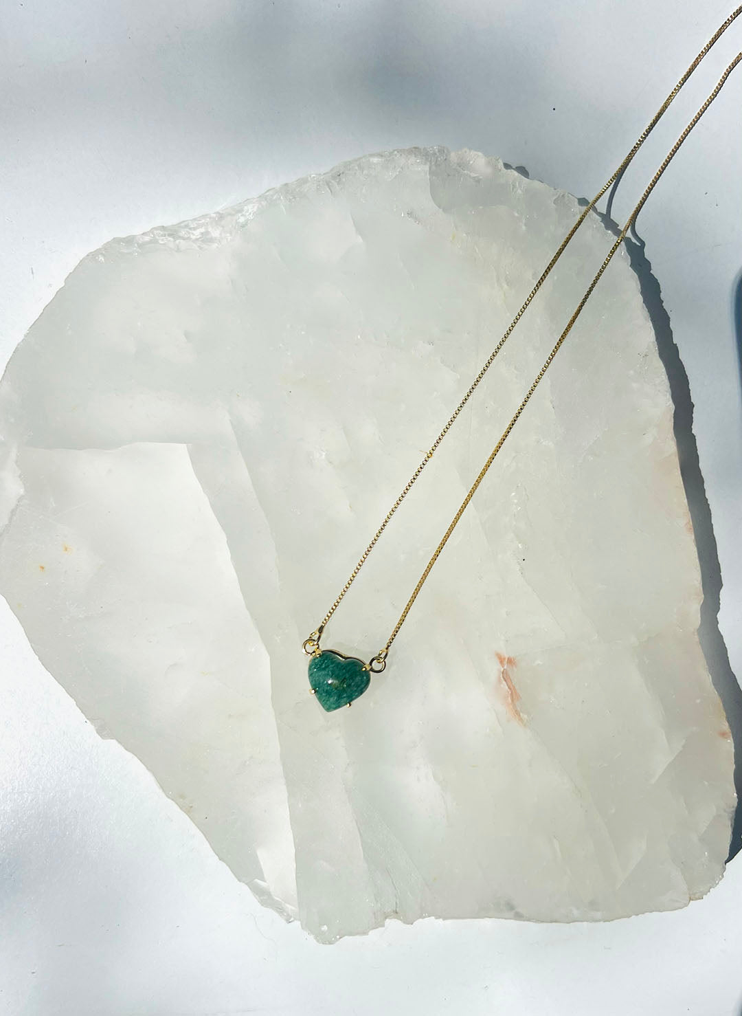 Green Quartz Heart Necklace